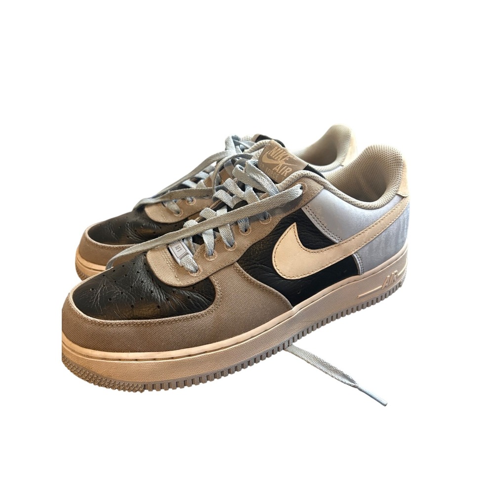 Nike Air Force 1 Low Black Grey Blue Canvas Leather DV3892-900 Mens Size 9